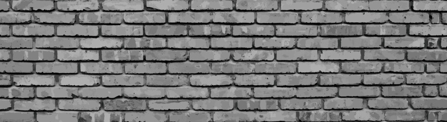 Panorama of Modern black brick wall texture for background