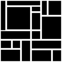 Collage for photos or images. Vector template empty frames. Creative mockup.