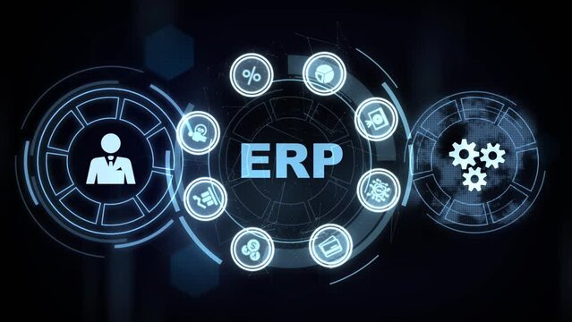 Business, Technology, Internet and network concept. Enterprise resource planning ERP concept.