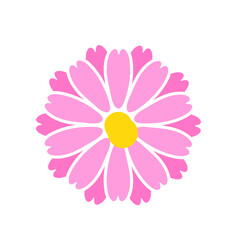 Blooming flower silhouette vector. Simple flowers for a beautiful decoration