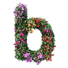 3d rendering of Bougainvillea alphabet	
