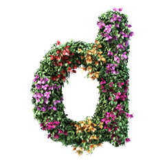 3d rendering of Bougainvillea alphabet	
