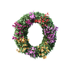 3d rendering of Bougainvillea alphabet	

