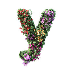 3d rendering of Bougainvillea alphabet	
