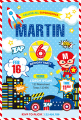 Superheroes Birthday invitation