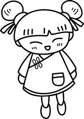 Obraz premium Hand drawn style China doodle illustration on transparent background