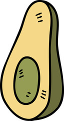 food doodle illustration on transparent background