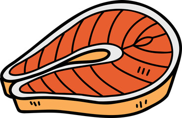 barbeque doodle illustration on transparent background