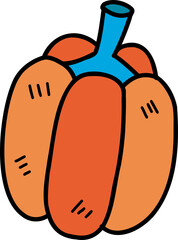 food doodle illustration on transparent background