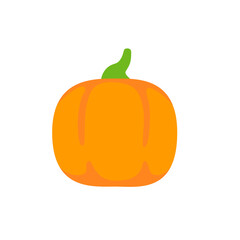 Yellow pumpkin vector for carving scary ghost faces for Halloween.