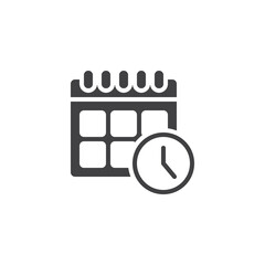 Calendar and clock vector icon