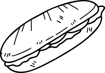 bread doodle illustration on transparent background