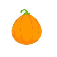 Yellow pumpkin vector for carving scary ghost faces for Halloween.