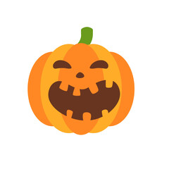 Yellow pumpkin vector for carving scary ghost faces for Halloween.