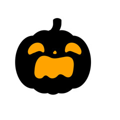 Yellow pumpkin vector for carving scary ghost faces for Halloween.