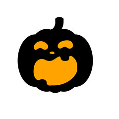 Yellow pumpkin vector for carving scary ghost faces for Halloween.