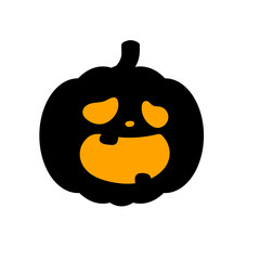 Yellow pumpkin vector for carving scary ghost faces for Halloween.
