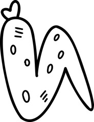 barbeque doodle illustration on transparent background