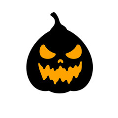 Fototapeta premium Yellow pumpkin vector for carving scary ghost faces for Halloween.