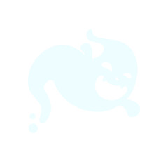 A cartoon white evil ghost that has fun haunting people on Halloween.