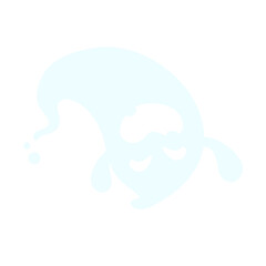 A cartoon white evil ghost that has fun haunting people on Halloween.