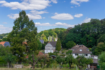 Fototapeta na wymiar View to the german village called Trendelburg