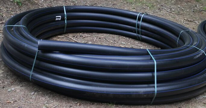 corrugated pipes made of low pressure polyethylene for laying cables in the ground