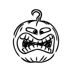 Sticker Halloween pumpkin. Vector illustration. pumpkin for halloween vector sketch