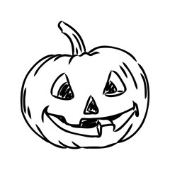 Sticker Halloween pumpkin. Vector illustration. pumpkin for halloween vector sketch