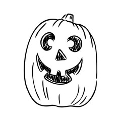 Sticker Halloween pumpkin. Vector illustration. pumpkin for halloween vector sketch