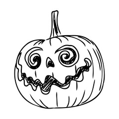 Sticker Halloween pumpkin. Vector illustration. pumpkin for halloween vector sketch