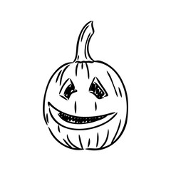 Sticker Halloween pumpkin. Vector illustration. pumpkin for halloween vector sketch