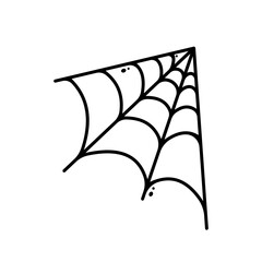 Spider web silhouette hanging for Halloween banner decorations. isolated on the background