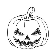 Sticker Halloween pumpkin. Vector illustration. pumpkin for halloween vector sketch