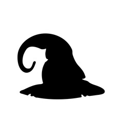 Witch magic hat vector. witch hat element silhouette Halloween party decorations