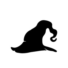 Witch magic hat vector. witch hat element silhouette Halloween party decorations