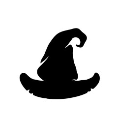 Witch magic hat vector. witch hat element silhouette Halloween party decorations