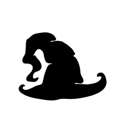 Witch magic hat vector. witch hat element silhouette Halloween party decorations