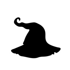 Witch magic hat vector. witch hat element silhouette Halloween party decorations