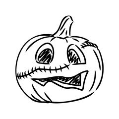 Sticker Halloween pumpkin. Vector illustration. pumpkin for halloween vector sketch