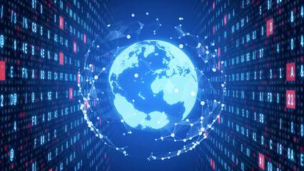 Global communication network concept. Digital transformation.
