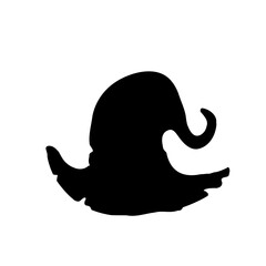 Witch magic hat vector. witch hat element silhouette Halloween party decorations