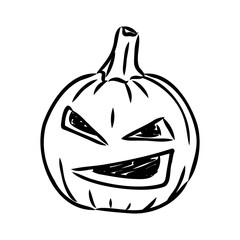 Sticker Halloween pumpkin. Vector illustration. pumpkin for halloween vector sketch