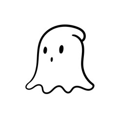 A cartoon white evil ghost that has fun haunting people on Halloween.