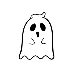 A cartoon white evil ghost that has fun haunting people on Halloween.