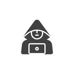 Computer hacker vector icon