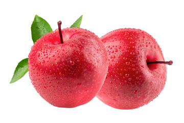 Fresh red apple isolated on alpha background.