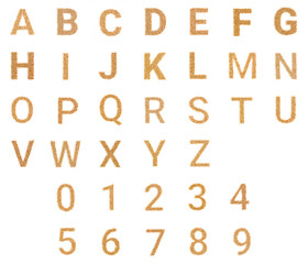 Capital letters made from chickpea beans. Dry chick pea font. Alphabet made from gram . White...