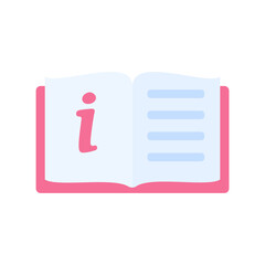 Information icon. data management reading guide Customer information assistance concept