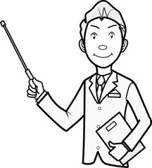 指示棒で説明するビジネスマン